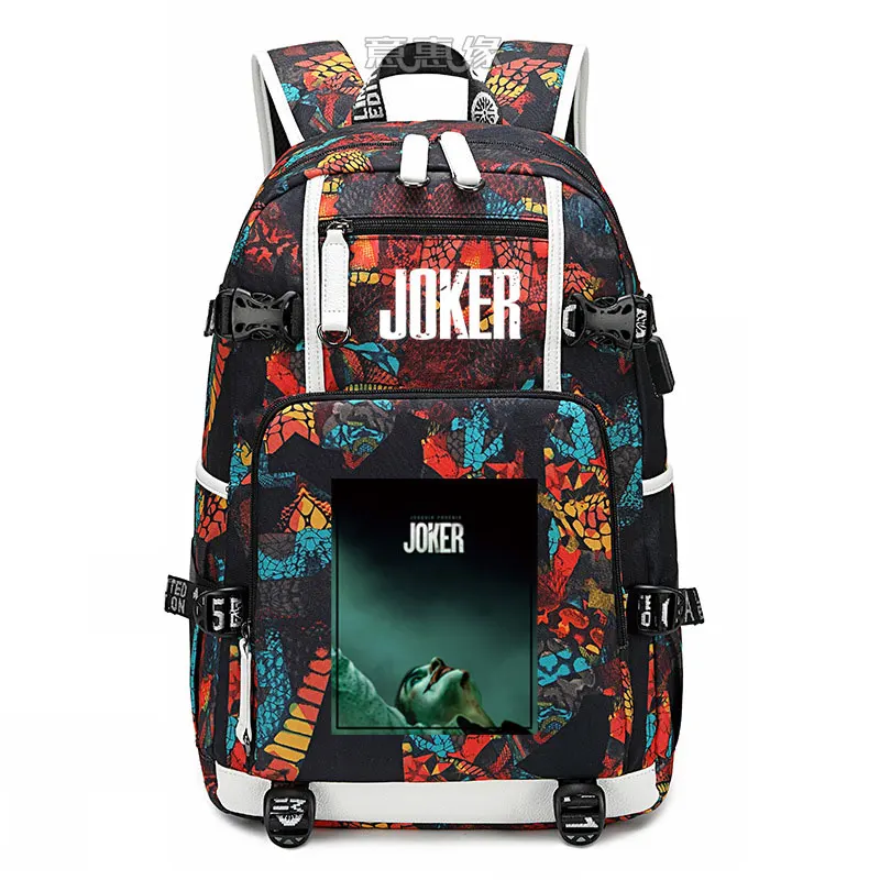 17 Новинка, рюкзак joker Joaquin Phoenix, сумка для ноутбука, мужские дорожные сумки, USB, Оксфорд, рюкзак - Цвет: 17
