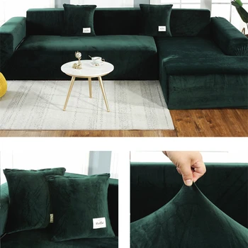 

Solid Color Thick Velvet Universal Elastic Sofa Cover For Living Room Sofa Towel Slip-resistant Sofa Cover Strech Sofa Slipcover