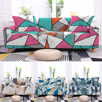 

3D Geometric Pattern Stretch Sofa Couch Covers for Living Room Home SIngles Love Seat No-armest Sofa Protection Cover Slipcover