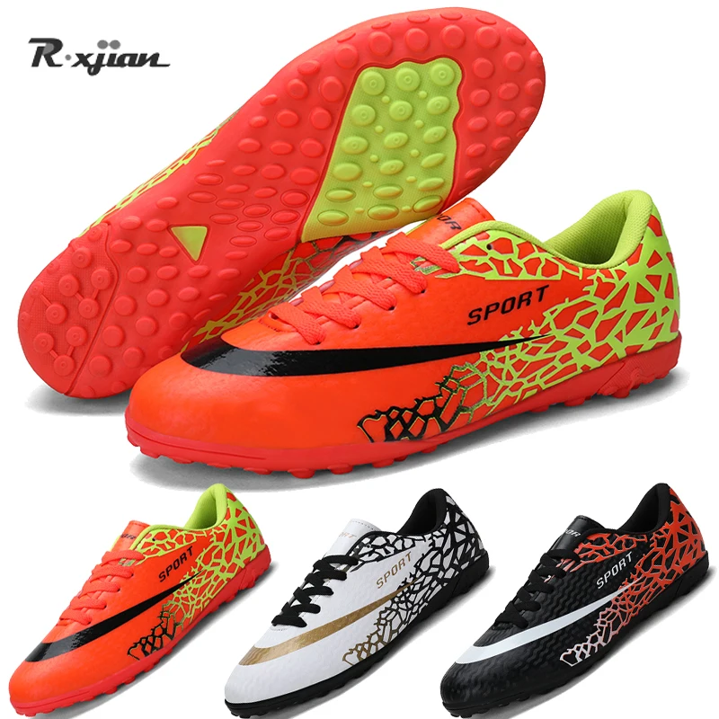 

Unisex Soccer Shoes Long Spikes Ankle Football Boots TF Outdoor Grass Cleats Football Shoes chuteira futebo Men EU Size 28-44