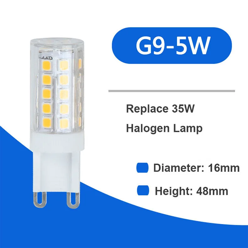Керамика G9 светодиодный трубка 3W 5W 7W 9W AC 110V 220V G9 светодиодный светильник G9 светодиодный лампы 2835 Светодиодный чипы G9 светильник заменить 20/35/60/70 Вт галогенная лампа