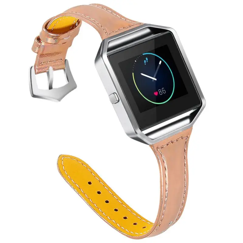 Ремешок для часов с корпусом для Fitbit Blaze, регулируемый кожаный ремешок для наручных часов Сменные аксессуары