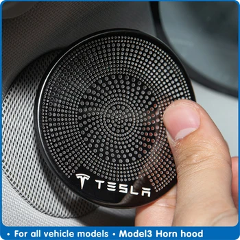 

For tesla Model3 interior decoration front column roof horn hood speaker cover decorative sequins For Tesla model 3 Accessories