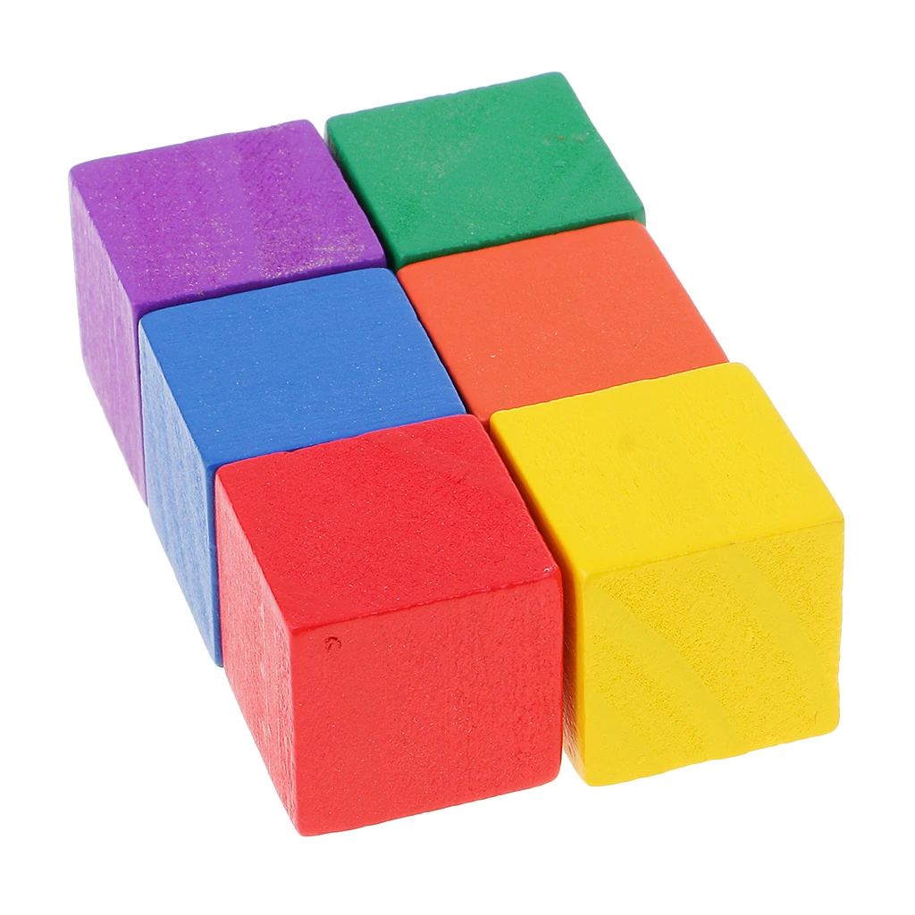 100 Pcs Colorful Solid Wood Square Blocks Wood Cubes Wood Cube Blocks – For Puzzle Making, Crafts, And DIY Projects, 2*2*2cm
