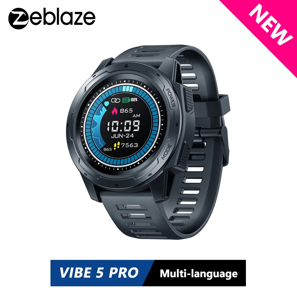 

Zeblaze VIBE 5 PRO Color Touch Display Smartwatch Heart Rate Multi-sports Tracking Smartphone With Notifications WR IP67 Watch