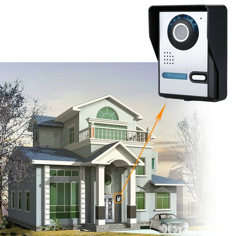Video Door Intercom Entry System Kit Wired Video Doorbell Phone Rainproof Call Panel IR Camera for Home Villa Building Apartment