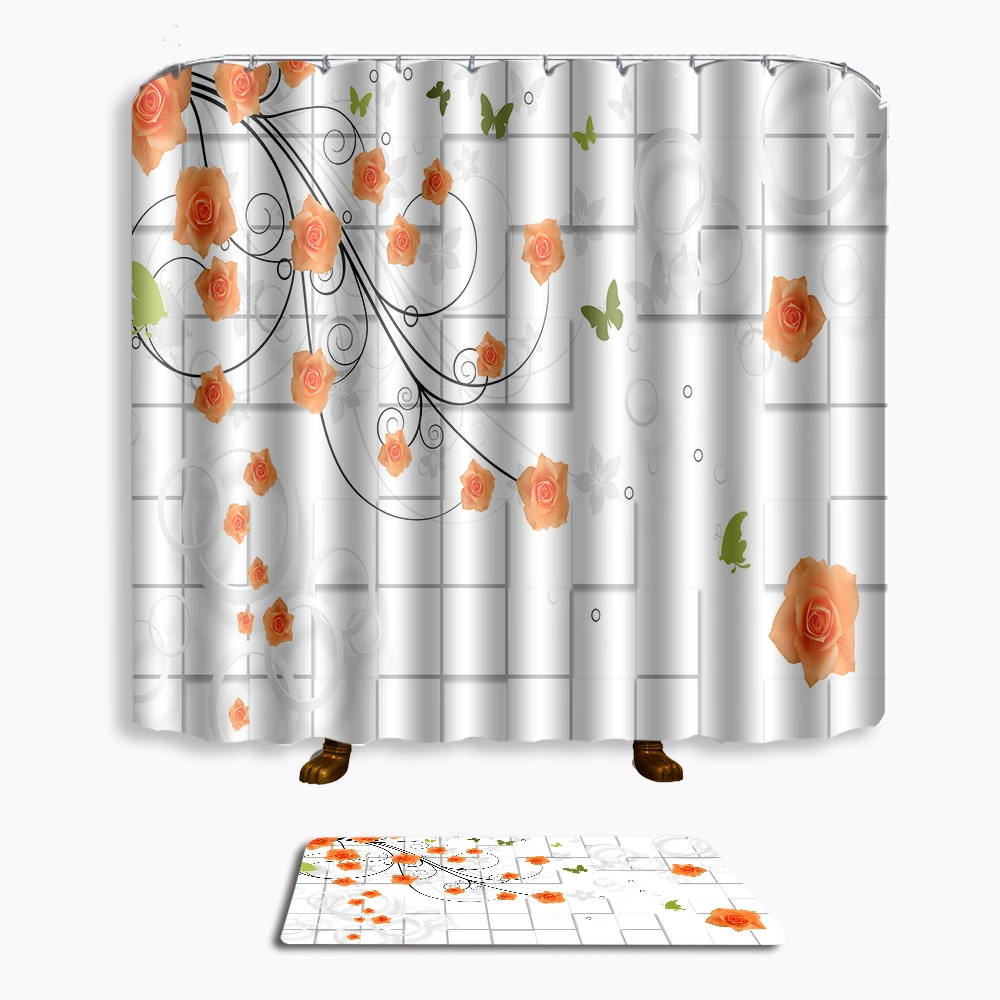 Zeegle 2 шт. коврик для ванной комнаты с душевой занавеской нескользящий душа