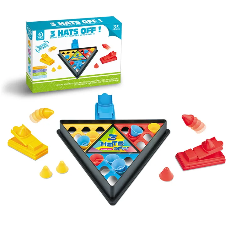 

New Style Three Throw Hat Game Parent And Child Educational Tabletop Toys Triangular Ejection Square Athletic