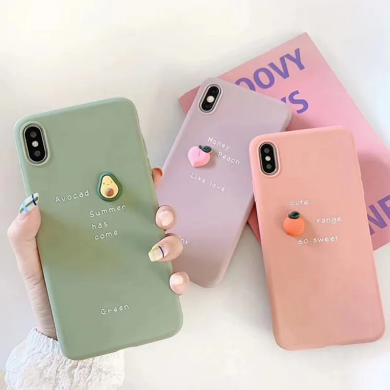 YISAHNGOU милый 3D милый фруктовый мягкий резиновый чехол для Apple iPhone 11 XS Max XR X XS 8 7 Plus 6 6s Футляр для телефона подарки