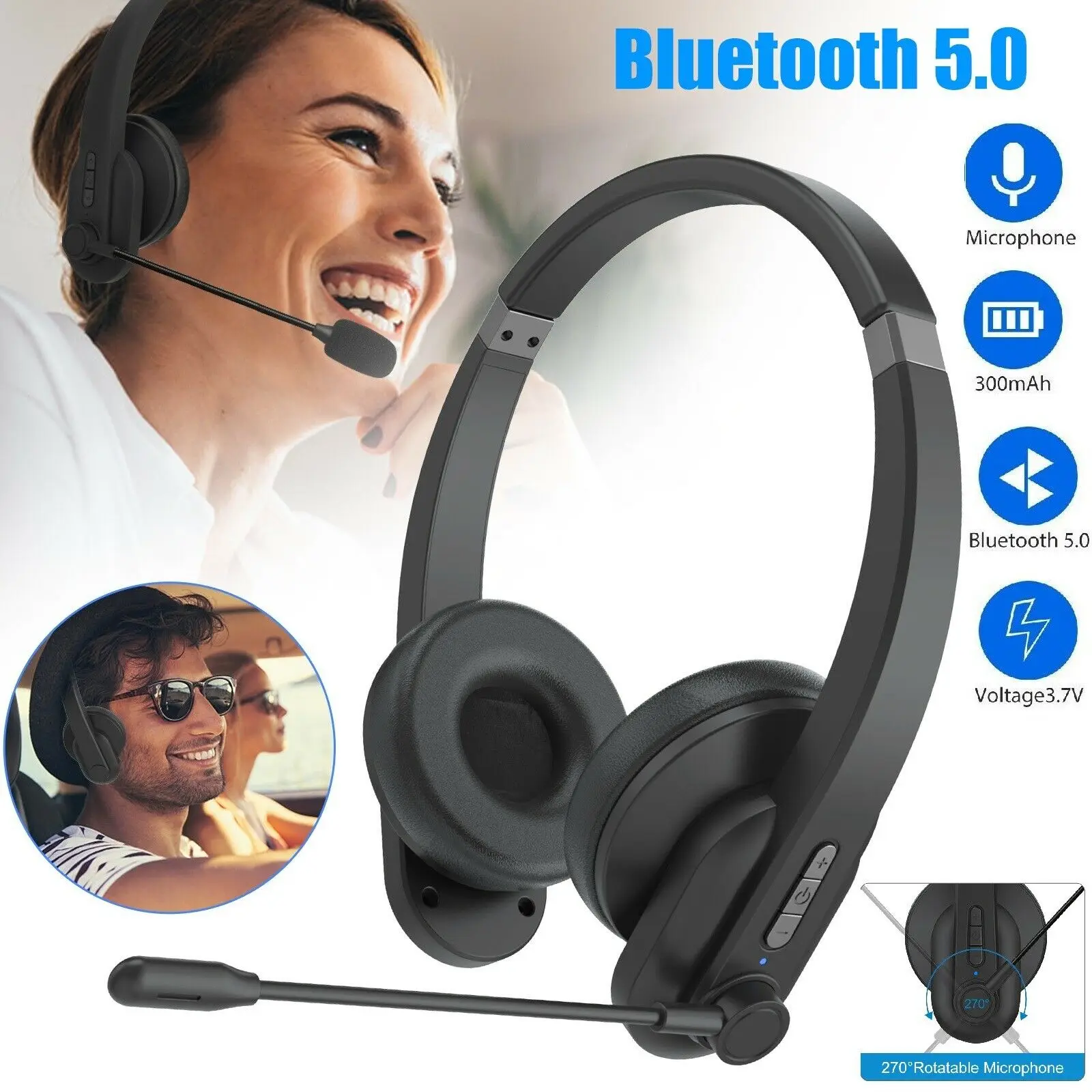 Bluetooth 5 0 гарнитура для офиса и водителя с шумоподавлением микрофоном дома |