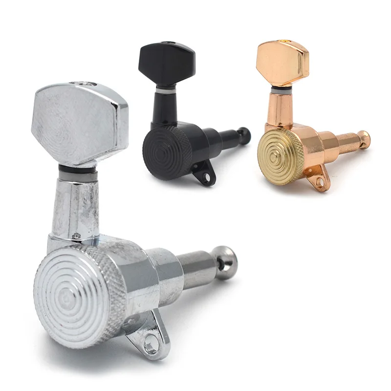 Black/chrome/gold Zebra Style Locked String Guitar Tuning Pegs Tuners