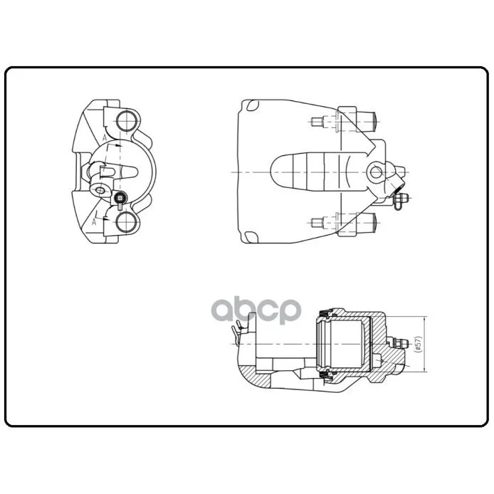 Суппорт Тормозной Передний Правый | Перед Прав | Ford Focus Ii(05-) D=57mm(Cf 102004) Trialli арт. CF102004