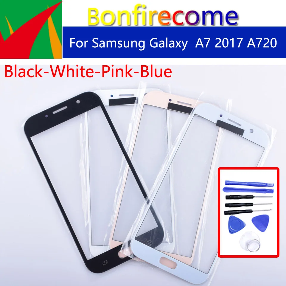 A720 для Samsung Galaxy A7 2017 A720F SM-A720F/DS SM-A720F сенсорный экран передний внешний стеклянный