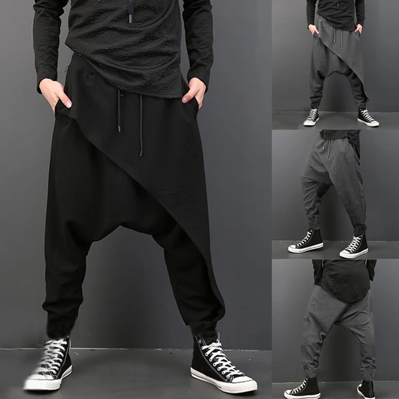 Men's Trouses Long Pants Loose harem Men Plus Size harem pants trousers Fashion Plain Breathable Comfortable Wild Cotton Linen