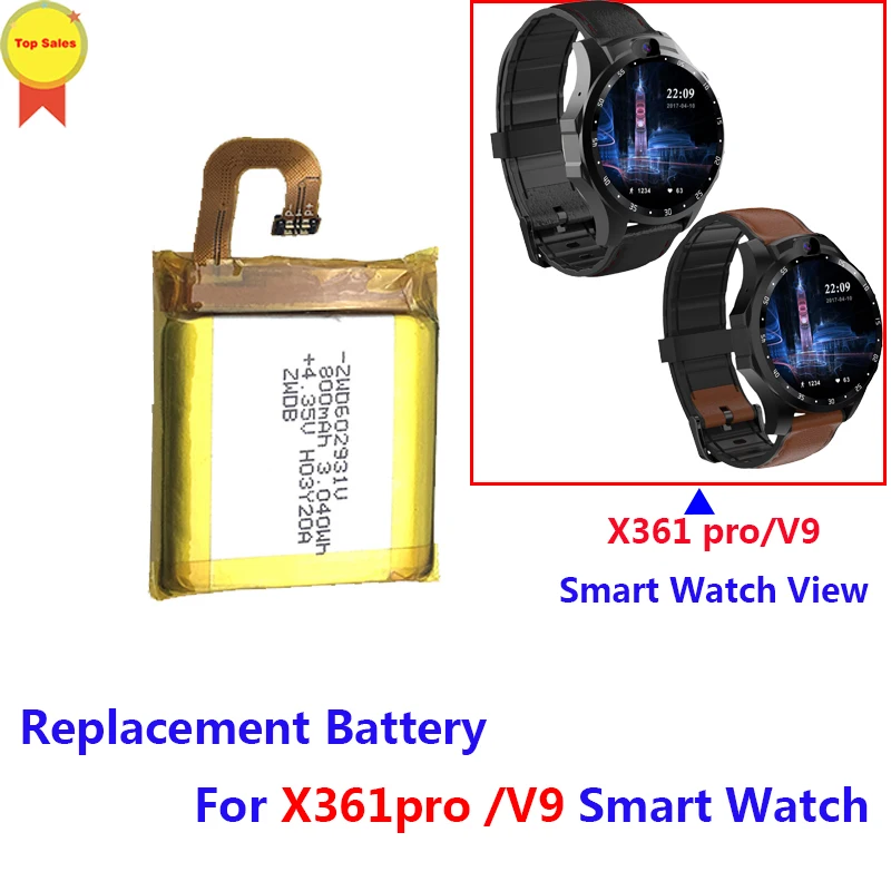 Batería Original para reloj inteligente V9, repuesto de cubierta trasera,  correa de cuero, 800mah, X361pro|Accesorios inteligentes| - AliExpress