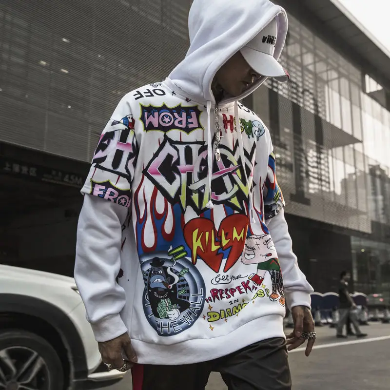 Осенние японские уличные каракули Harajuku толстовки Dhyana Swag Tyga худи Poleron Hombre