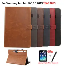 Роскошный чехол для Samsung Galaxy Tab S6 10,5 SM-T860 SM-T865 T860 10," чехол для планшета из искусственной кожи с подставкой+ пленка+ ручка