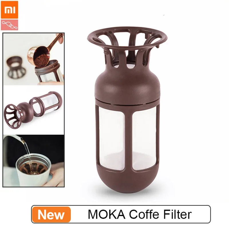 

New Xiaomi KissKissFish MOKA Thermos Coffee Filter Travel Mug Smart Coffee Vacuum Bottle Accssories Coffee Tea Filter