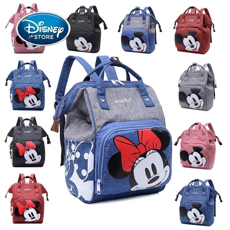 

Disney Minnie Mickey Mouse Diaper Bag Baby Backpack Travel Mommy Bottle Storage Bag Stroller Baby Carriage Mommy Maternity Bags