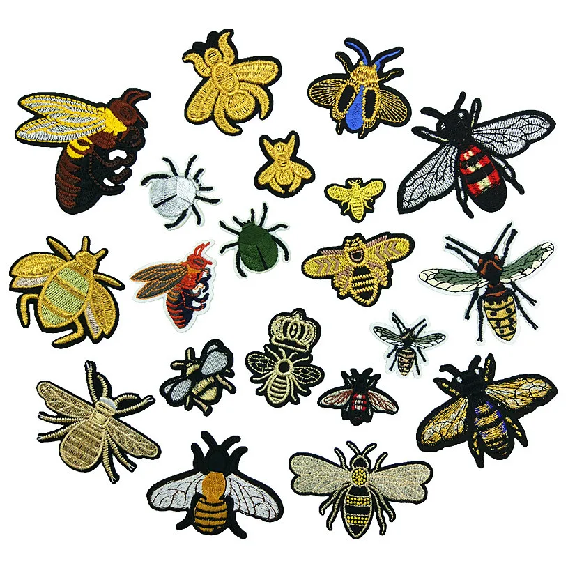 Iron On Patches Bee Insect Embroidery Hot Melt Adhesive Tape Stickers DIY Decorative Cloth Clothing Accessories | Дом и сад