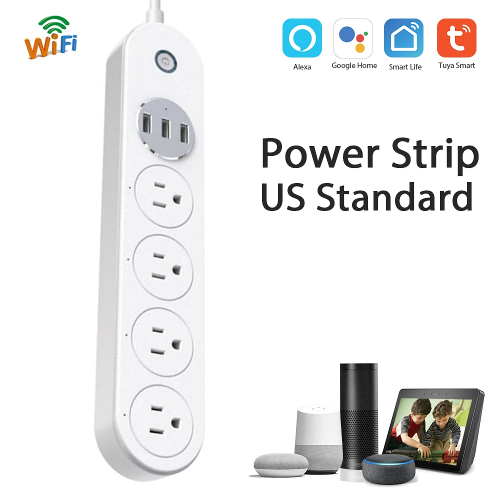 Wifi Smart Power Strip Защита от перенапряжения US/EU/UK штепсельные розетки электрическая