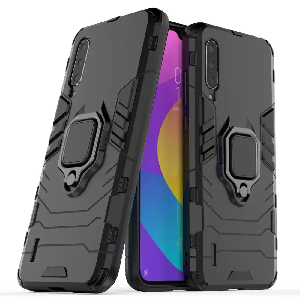 

Armor Car Holder Magnet Ring Phone Case Silicone Cover On For Xiaomi MI 9 Lite 9T Pro Mi9 Mi9t 9lite Global 64/128/256 GB Light