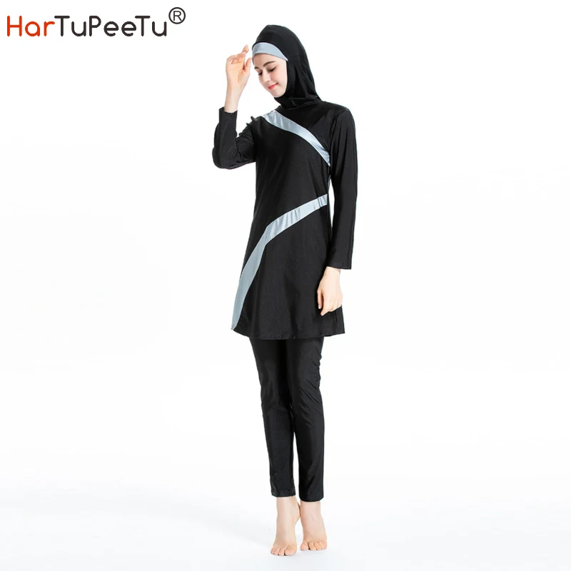 

Sun Protection Swimwear Women Full Length Cover Muslim Islamic Burkini Modest Slim Fit Conservative Bathing Suit Sportswear