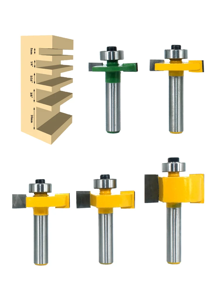 1 шт. 8 мм хвостовик Т-образное долото фрезы с подшипником дерева слот фрезы T тип Rabbeting инструмент по дереву MC02091
