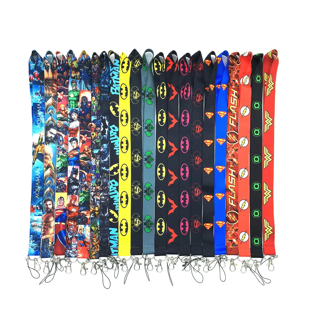 10 шт/20 шт/30 шт/50 шт DC Comic Hero Lanyard телефон ID брелки кошелек цепь подарок коллекция