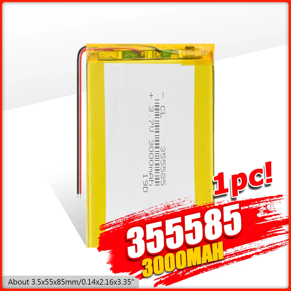 355585 3000mAh 3 7 V литиевая полимерная аккумуляторная батарея для телефона электронной
