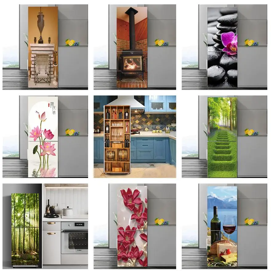 Ainan Decor Beautiful Dark Flower Fridge Sticker Decorative Refrigerator  Door Wallpaper Poster Self Adhesive Vinyl Fridge Wrap (Pvc Vinyl  Multicolor) Size 60X160 Cms : Amazon.in: Home & Kitchen