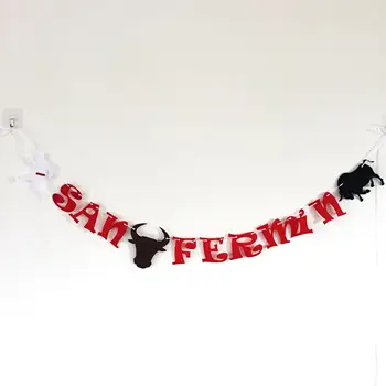 

Spanish festiva Party Decorations Kids Spain San Fermin Aniversario Room Banner Supplies Bunting Hanging Garlands Bull festival