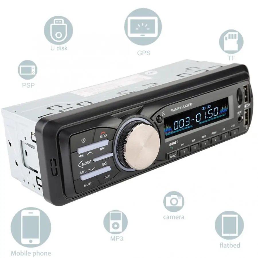 Аудио автомобильный ЖК-экран MP3-плеер автомобильный комплект FM стерео радио BT Hands-free автомобильный комплект USB зарядное устройство пульт дистанционного управления автомобильный музыкальный плеер
