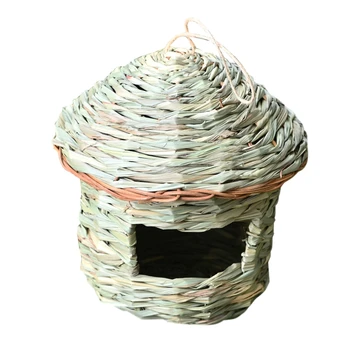 

Birds Cages Nest Roosting Grass Bird Hut Hanging Bird House Cozy Resting Place