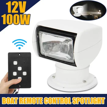 

Boat Remote Control Spotlight Marine Remote Searchlight Truck Car 12V 100W Bulb