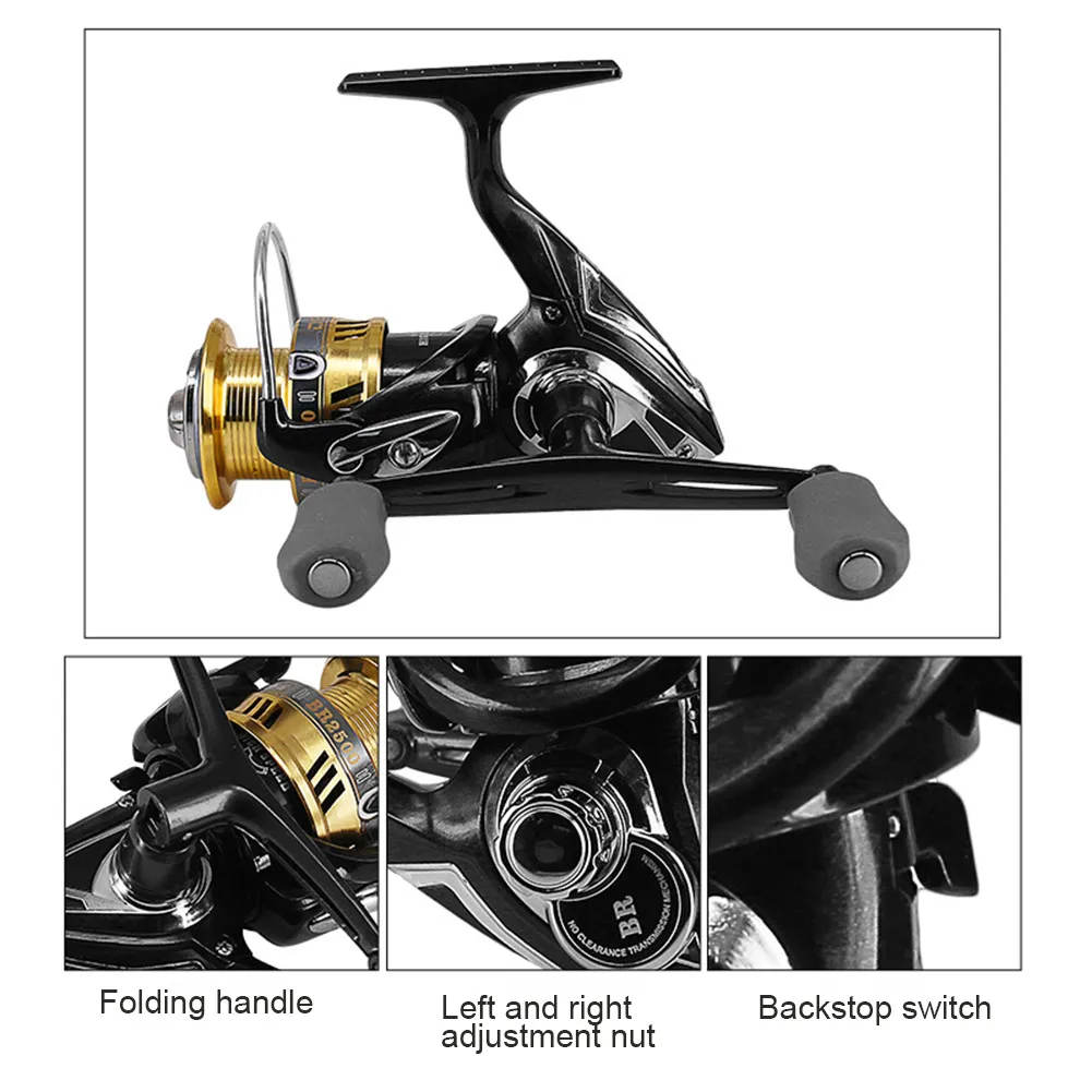 New High Speed Ratio Spinning Reel BR Fishing Reel Middle Roller Spool Double Rocker Fishing LMH66