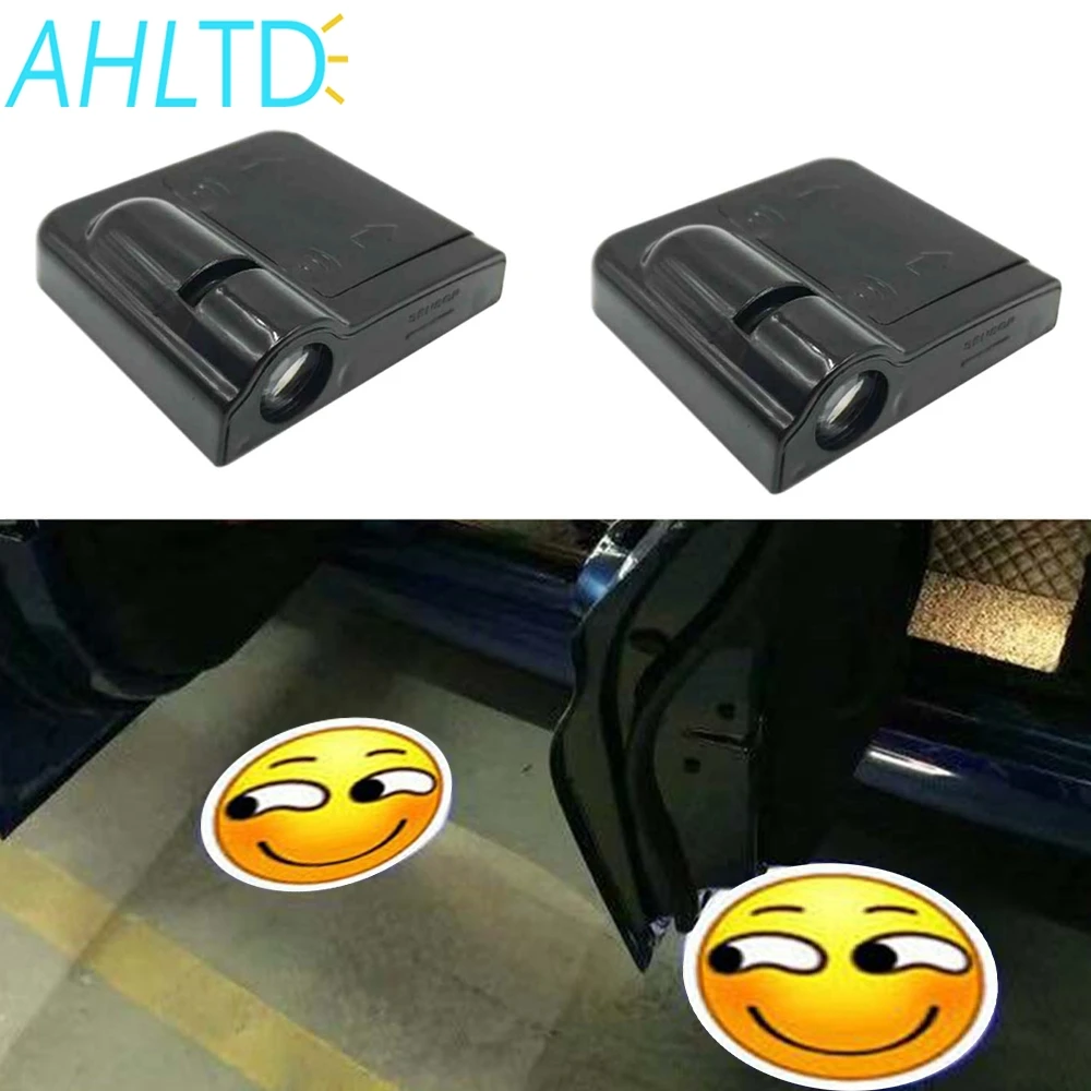 

2X Welcome Lamp Car Door Logo Light Laser Light DC 5V Universal Wireless Projector Light Atmosphere Car Light Car Accessories