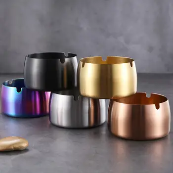 

GloryStar 1PC Stainless Steel Simple Ashtrays Cone Living Room Desk Office Desk Ash Storage Tray