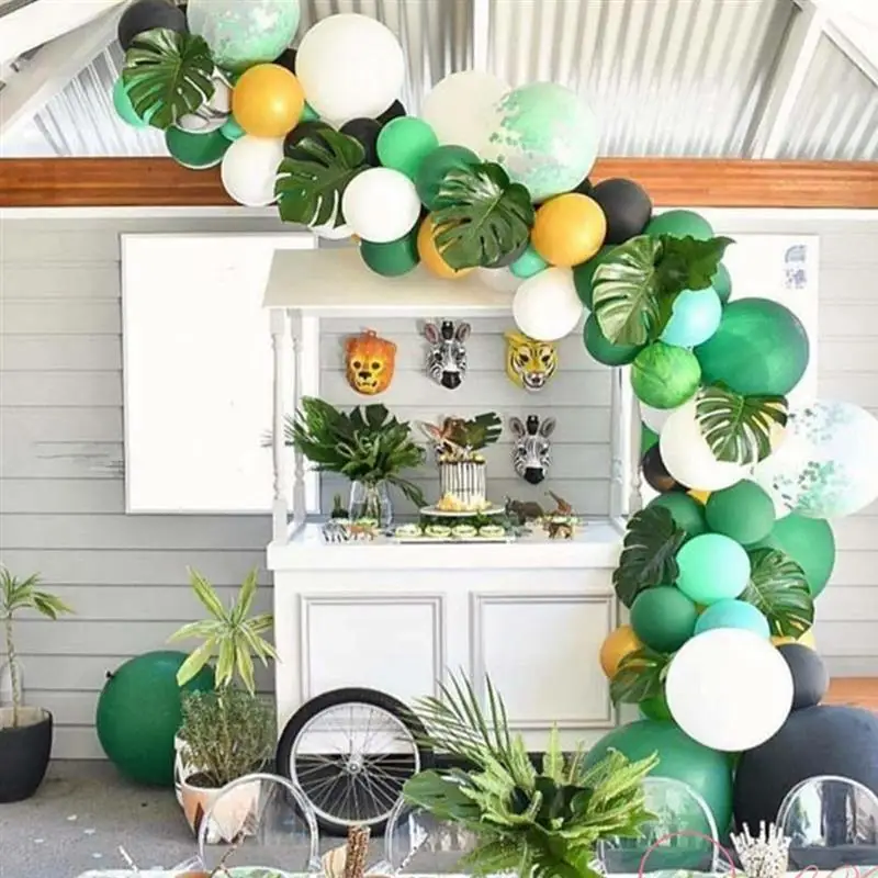 2m Artificial Eucalyptus Leaves Vine Fake GreeneryGarland with 12 Palm Leaf Wedding Party Decoration Home Table Decor