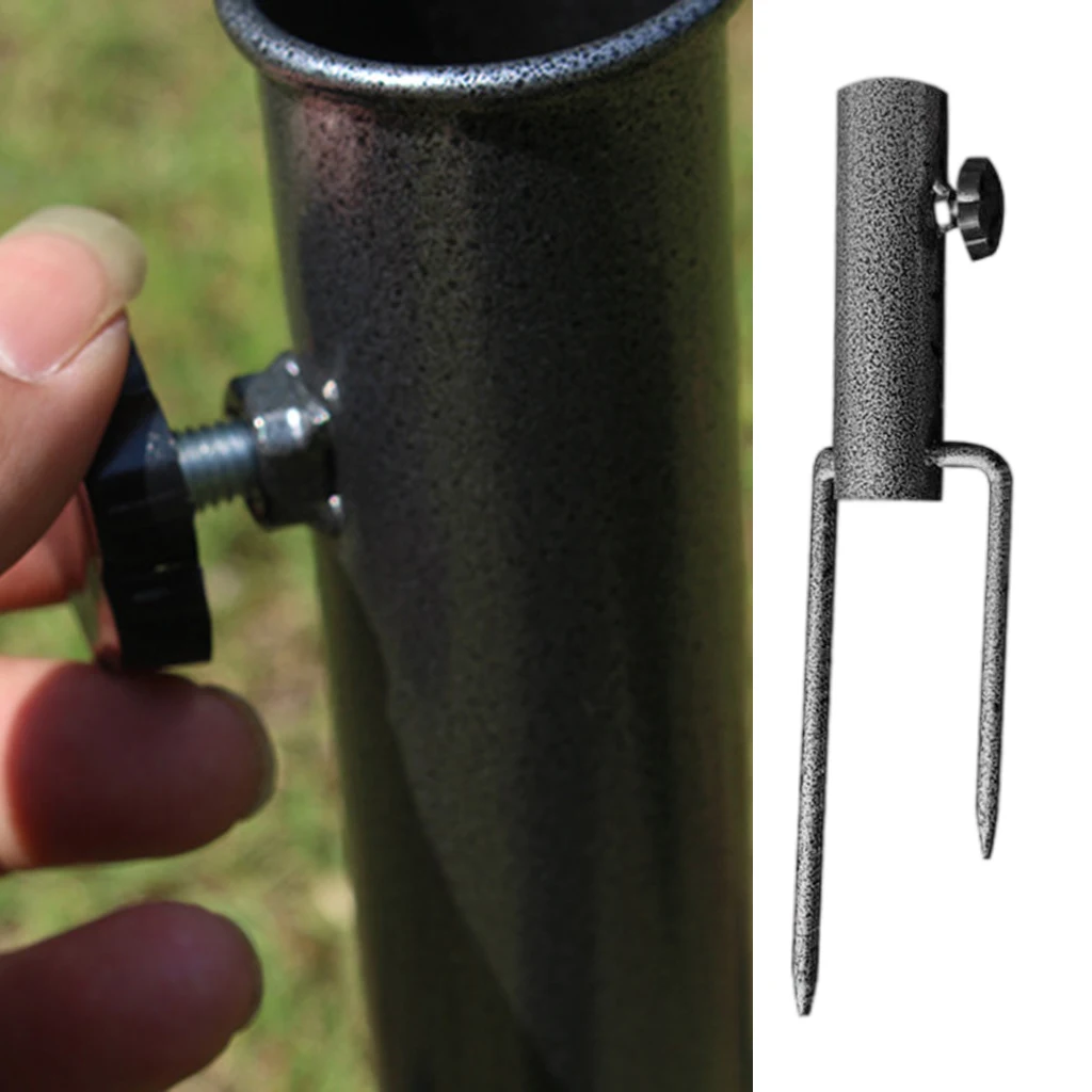 Umbrella Anchor Beach Umbrella Anchor Metal Ground Grass Holder Stands with Two Forks Spike Holder
