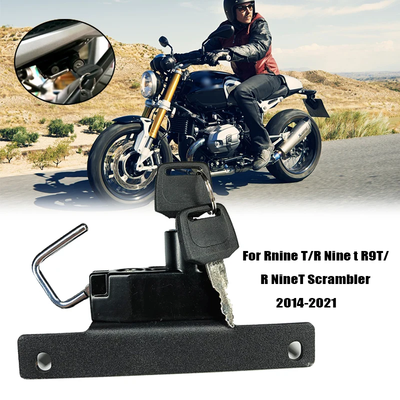 

For BMW R nine T R Nine t R9T R NineT Scrambler 2014-2020 2018 2019 Motorcycle Anti-theft Security Alloy Helmet Lock Mount Hook