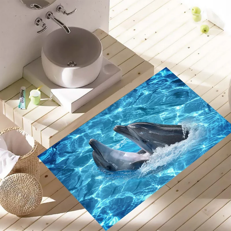 Домашние 3D Дельфин самоклеющиеся съемные настенные стикеры водонепроницаемые DIY наклейки напольные наклейки s для дома
