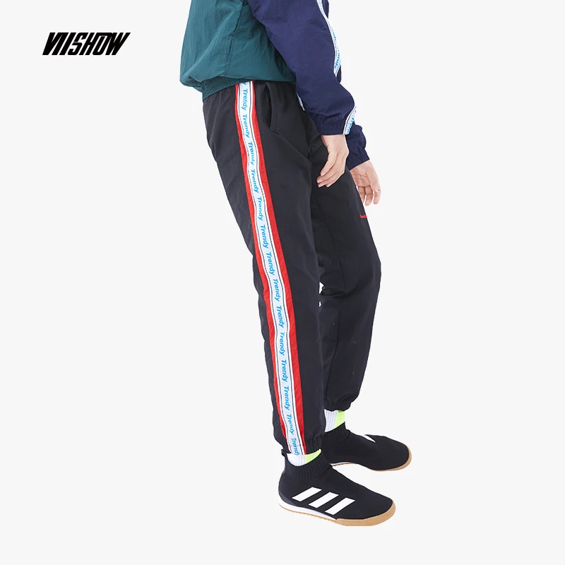 VIISHOW новый штаны брендовая мужская одежда Повседневная Письмо штаны с принтом мужской качество хлопка в стиле хип-хоп joggers черный KC1847183