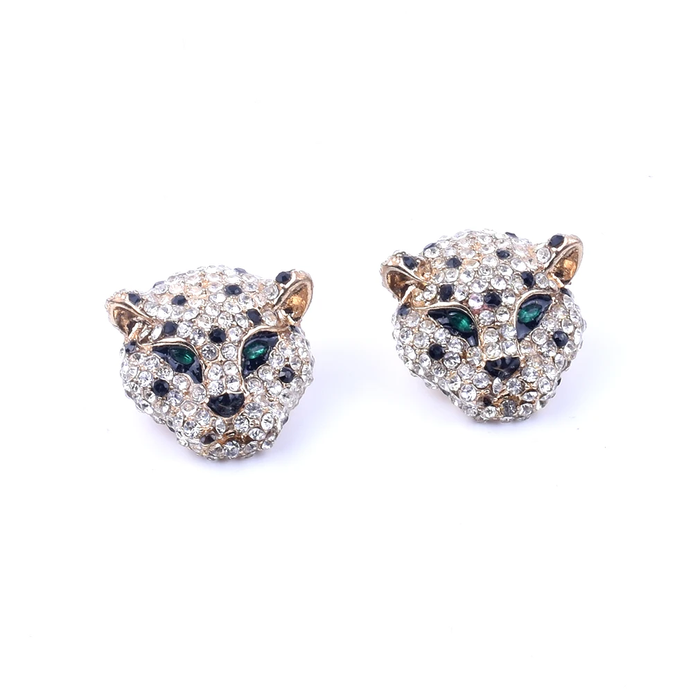 Fashion Punk Rock Special Leopard Head Women Earrings Exaggerated Personality Animal Gold Stud Earrings Charm Statement