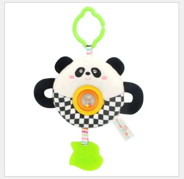 Детские мягкие погремушки в виде животных из мультфильмов для детей, детская кроватка, детская коляска, музыкальный подвесной колокольчик, детские мягкие игрушки, мобильная Детская плюшевая игрушка - Цвет: panda