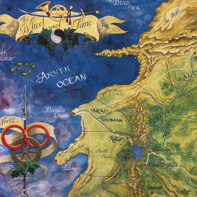 Stampa Su Tela La Ruota Del Tempo Mappa | 60x80 Cm Poster Quadro The Eye Of The World | Decorazione Parete Casa, Soggiorno, Camera