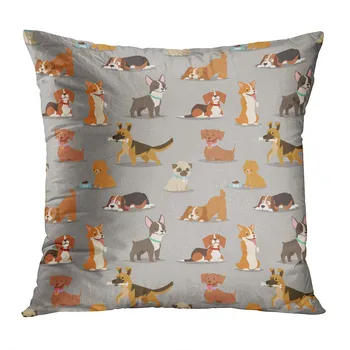 

Animals Throw Pillow Cushion Cover Dogs Cute Cub Puppy Soft Velvet Square Cushion Couch Cover Pillowcase For Sofa Chair Bedroom