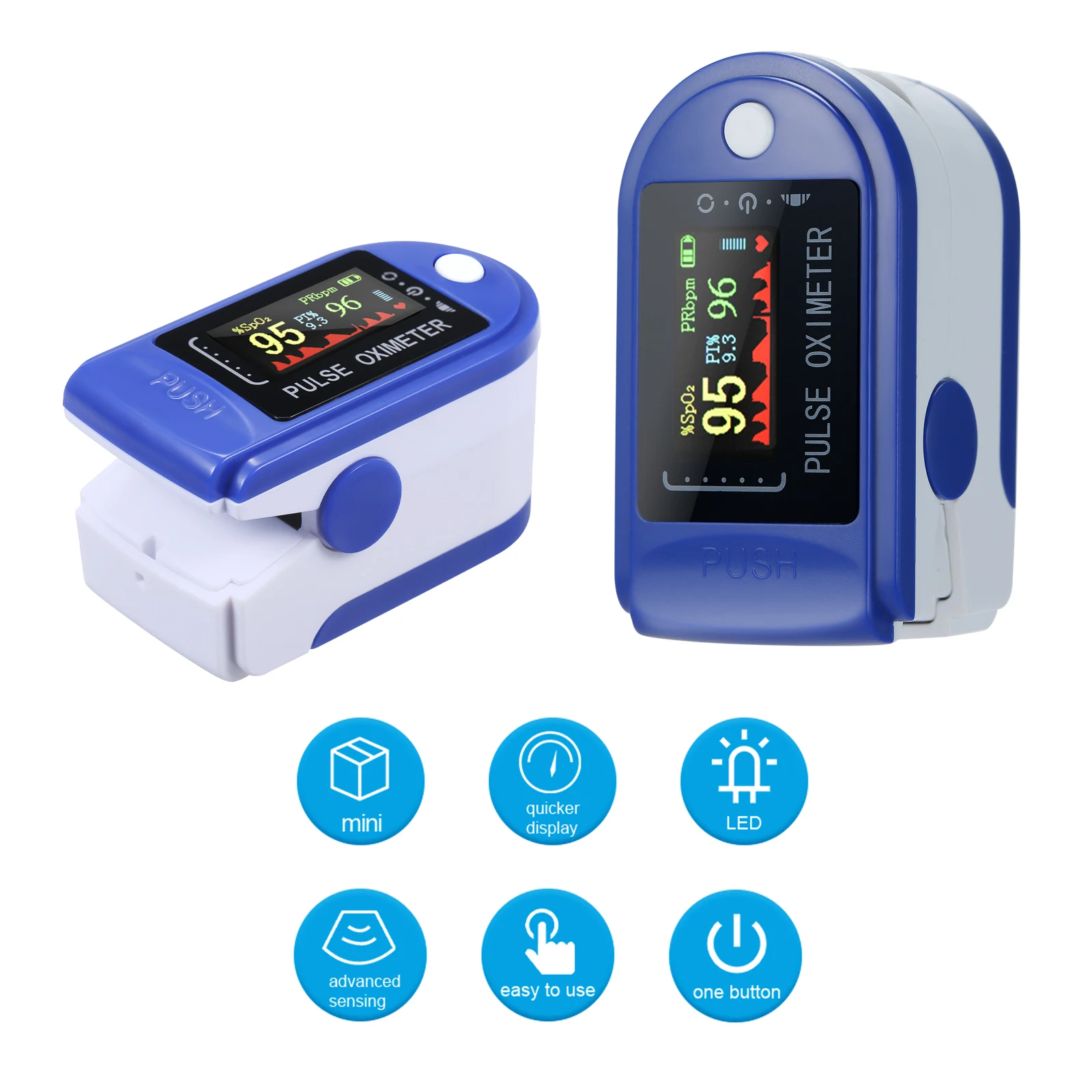 

Ship in 24hours Oximeter Finger Clip Oximeter Finger Pulse Monitor Oxygen Saturation Monitor Heart Rate Meter Without Battery