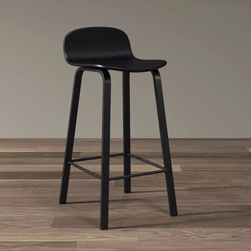 Black and Black 65 Нордический барный стул стойка для ресторана с высокими табуретами для отдыха спинка два сидя высокие разные цвета - Цвет: Black and Black 65