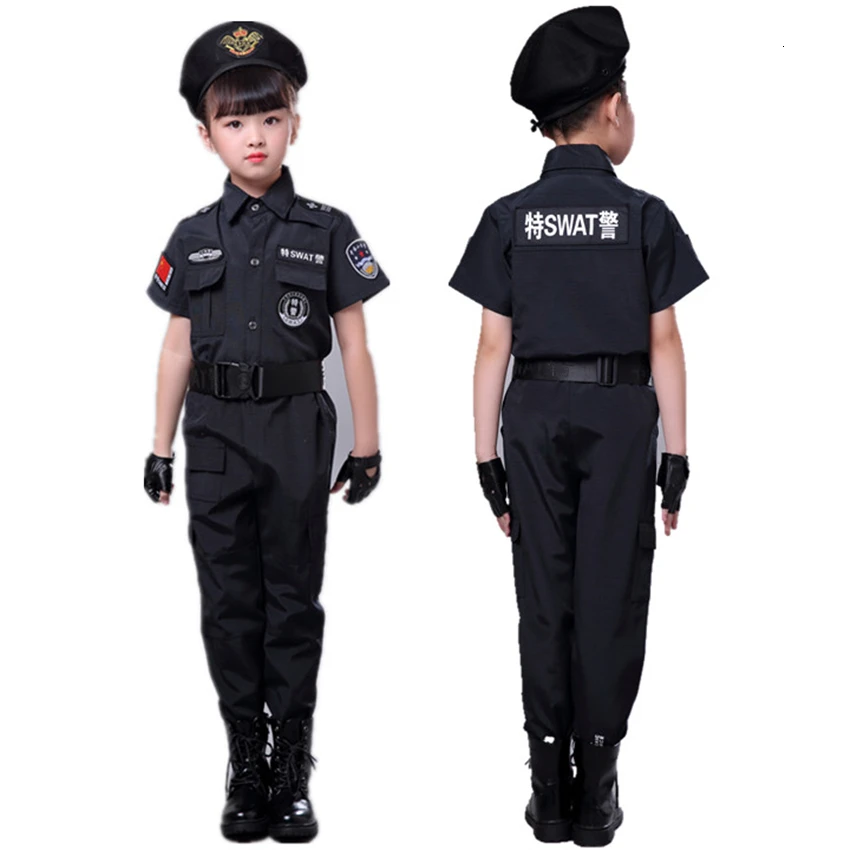 Специальная одежда для мальчиков, полицейская форма, детский подарок на день рождения, костюм для костюмированной вечеринки на Хэллоуин, Детский костюм SWAT, армейский костюм